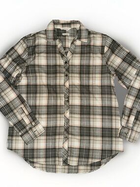 Weatherproof Women's Plaid Button-Down Shirt - Green & Cream
